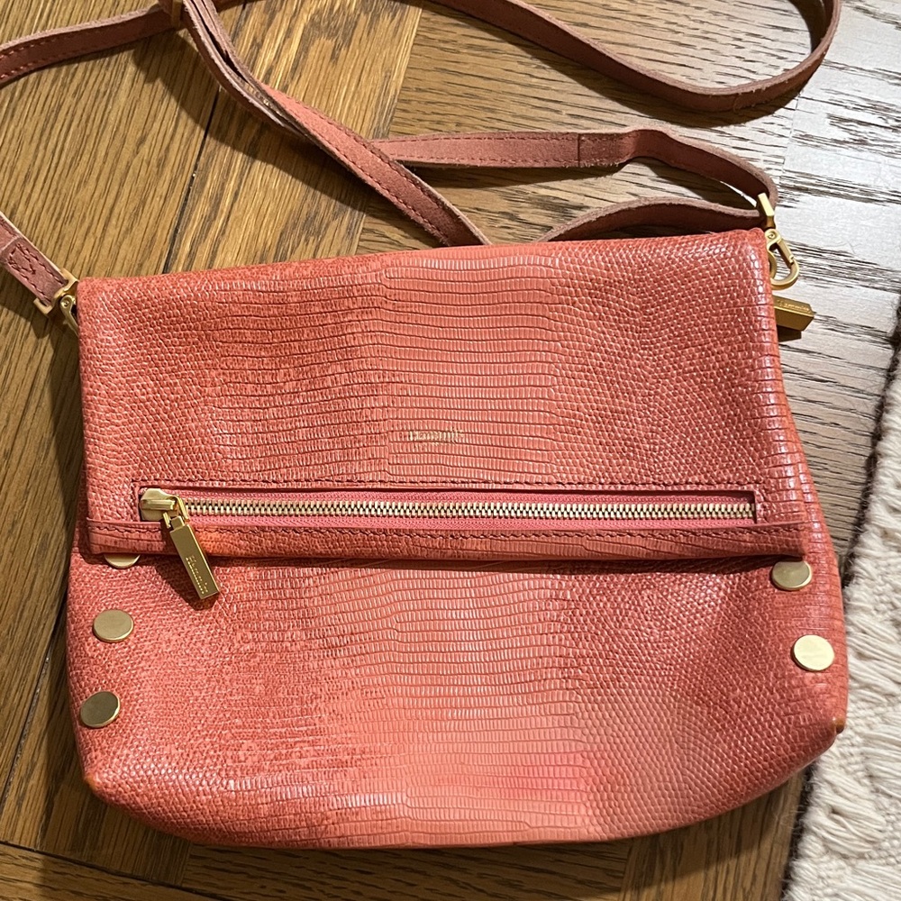 Hammitt Coral Lizard-Embossed Crossbody Bag